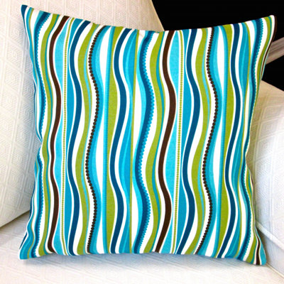 Coastal Beach House Stripe Modern Outdoor Pillow Cover Modern Striped